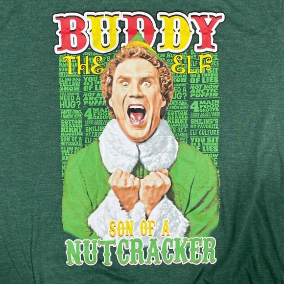 ELF MOVIE Short Sleeve T Shirt SON OF A NUT CRACKER Size Medium RED